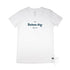Women's Bateau Bay Beach T Shirt, 100% Cotton, White, Flat Lay showing front