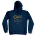 Australian Cotton Fleece hoodie, navy, with metallic gold Duke and Hustle® logo