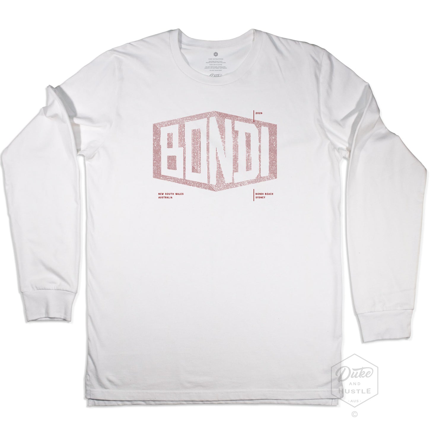 Bondi Beach T Shirt on our 100% Cotton Long Sleeve Tee