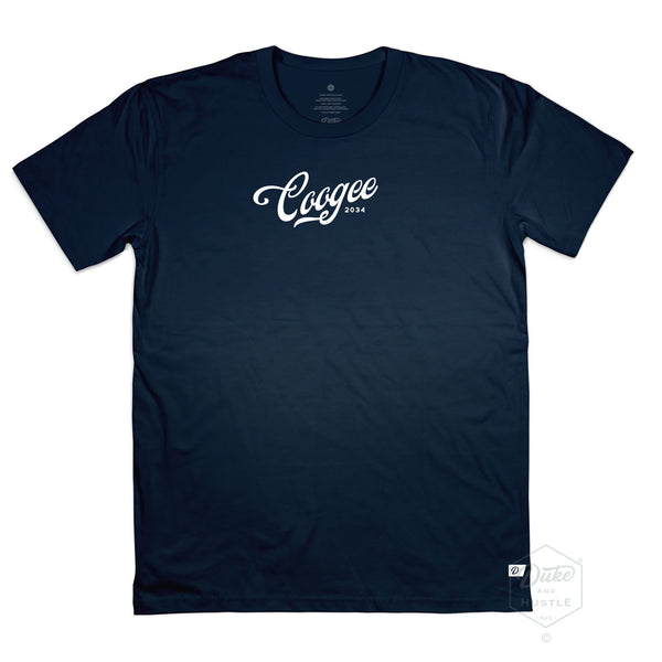 Coogee Beach Sydney Graphic tee, 100% Australian Cotton, Front, Navy