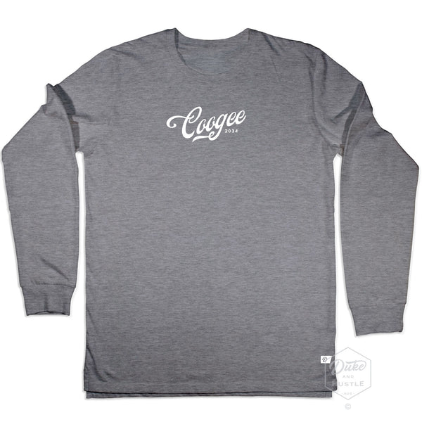Coogee Beach Sydney, Graphic Long Sleeve Tee, Front, Grey Marle