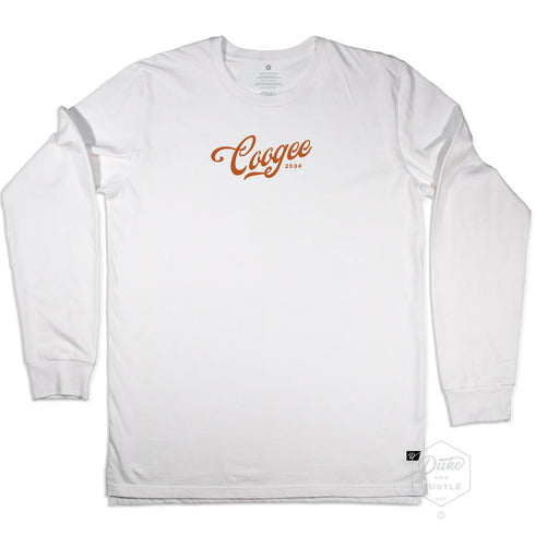 Coogee Beach Sydney, Graphic Long Sleeve Tee, Front, White