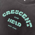 Crescent Head Men’s Graphic T Shirt on Australian Cotton, Black, Front, Close up