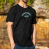 Crescent Head Men’s Graphic T Shirt on Australian Cotton, Black, Front, modelled