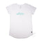 Fairy Bower Manly, Womens Long Curve Tee, Front,White, laid flat