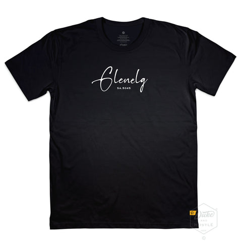 Glenelg Beach Adelaide Graphic Tee, Cotton, Front, Black