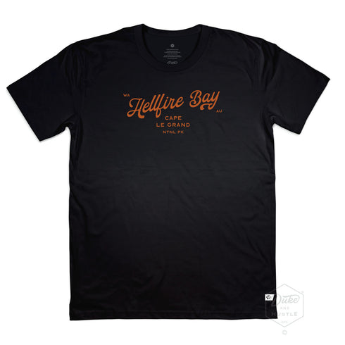 Hellfire Bay WA Graphic T Shirt, Classic Unisex Fit, Black, Front
