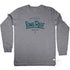 Long Reef Beach Graphic Long Sleeve T Shirt on Australian Cotton, Grey Marle, Front