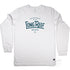 Long Reef Beach Graphic Long Sleeve T Shirt on Australian Cotton, White, Front