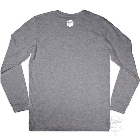 Coogee Beach Sydney, Graphic Long Sleeve Tee, Back, Grey Marle