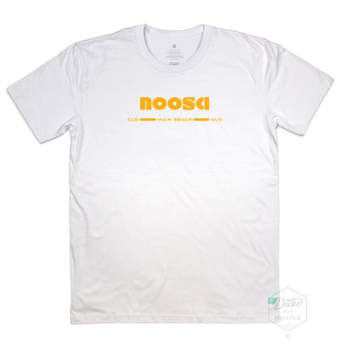 Noosa Main Beach Graphic Tee, Front, White