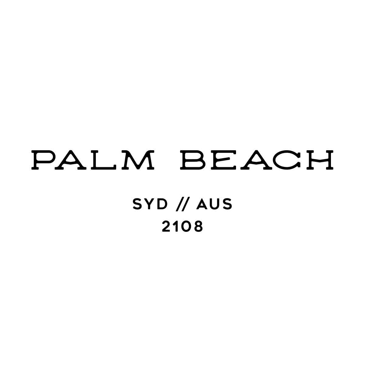 The graphic design for our Palm Beach Sydney T Shirt, shown here in black on white only