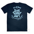 The Triple Hit, Unisex Graphic Retro Beach T Shirt, 100% Cotton, Back, Navy