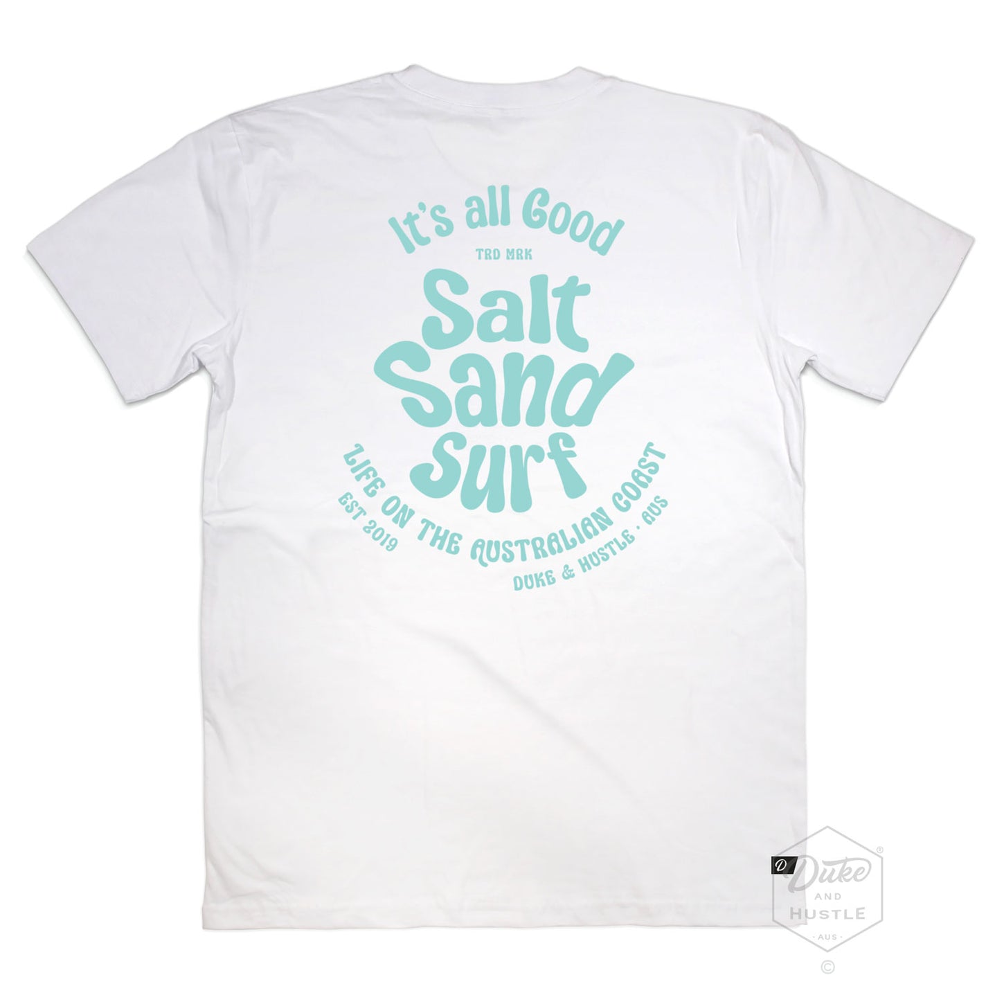 The Triple Hit, Unisex Graphic Retro Beach T Shirt, 100% Cotton, Back, White