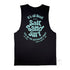 The Triple Hit, Men’s Graphic Retro Beach Tank, 100% Cotton, Back, Black