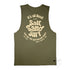 The Triple Hit, Men’s Graphic Retro Beach Tank, 100% Cotton, Back, Khaki