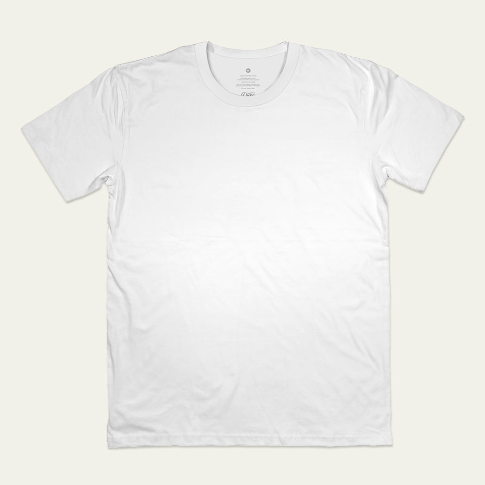 Our unisex classic fit short sleeve tee, shown here in white