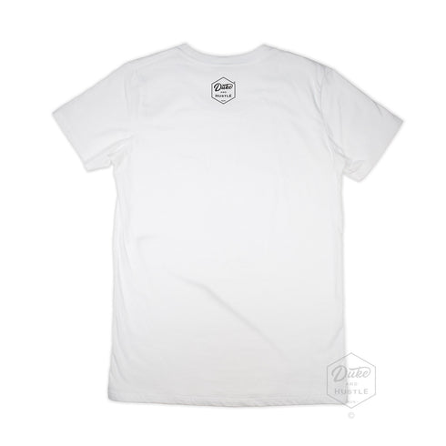 Bendalong Women’s Graphic T Shirt on Australian Cotton, White, Back