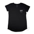 The Sound Appeal, Women’s Long Curve Australian Cotton T Shirt, Black, Front
