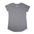 Manly Beach Women’s Long Curve T Shirt, 100% Australian Cotton, Grey Marle, Back