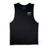 Men’s Graphic Typography Print Muscle Tank on Australian Cotton, Black, Front