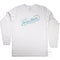 Avoca Beach Graphic, Long Sleeve Shirt on Australian Cotton, White, Front