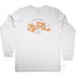 Bendalong Graphic Long Sleeve T Shirt on Australian Cotton, White, Front