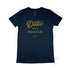 Women’s Duke and Hustle Gold Logo Slim Fit Tshirt on Australian Cotton, Navy, Front