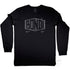 Bondi Beach Graphic Long Sleeve T Shirt on Australian Cotton, Black, Front