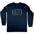 Bondi Beach Graphic Long Sleeve T Shirt on Australian Cotton, Navy, Front
