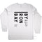 Byron Bay Long Sleeve Tee Design, Australian Cotton, White, Front