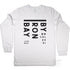 Byron Bay Long Sleeve Tee Design, Australian Cotton, White, Front