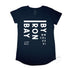 Byron Bay Women’s Graphic T Shirt on Australian Cotton, Navy, Front