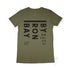 Byron Bay Women’s Graphic T Shirt on Australian Cotton, Khaki, Front