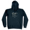 The Crack of Dawn, Duke and Hustle Logo on Navy Unisex Fleece Hoodie, front