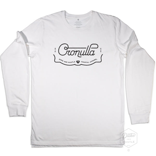 Cronulla Beaches Printed Graphic T Shirt on Australian Cotton, White, Front
