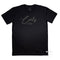 Black Classic Fit Graphic Tee, "Curly" - Curl Curl Beach design