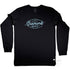 Diamond Beach Unisex Long Sleeve Graphic T Shirt, Black with ice blue print, Front