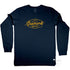 Diamond Beach Unisex Long Sleeve Graphic T Shirt, Navy with dark yellow print, Front