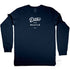 Unisex Duke and Hustle Logo Long Sleeve Tee on Australian Cotton, Navy, Front