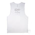 Men’s Duke and Hustle Logo Muscle Tank on Australian Cotton, White, Front