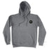 The Six Sider, our Duke & Hustle Pocket Logo Fleece Hoodie, Grey Marle, front