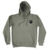 The Six Sider, our Duke & Hustle Pocket Logo Fleece Hoodie, Sage Green, front