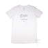Women’s Duke and Hustle Logo Slim Fit Tshirt on Australian Cotton, White, Front