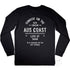 The Early Riser, Unisex Long Sleeve Tee, Flat Lay, Black, Back