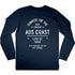 The Early Riser, Unisex Long Sleeve Tee, Flat Lay, Navy, Back