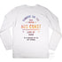The Early Riser, Unisex Long Sleeve Tee, Flat Lay, White, Back
