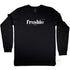 Freshwater Beach Graphic, Long Sleeve T Shirt, 100% Cotton, Black, Front