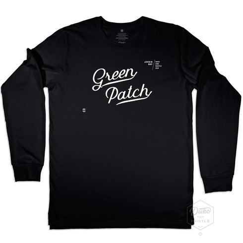 Green Patch Jervis Bay Design, Long Sleeve Tee, Black, Front