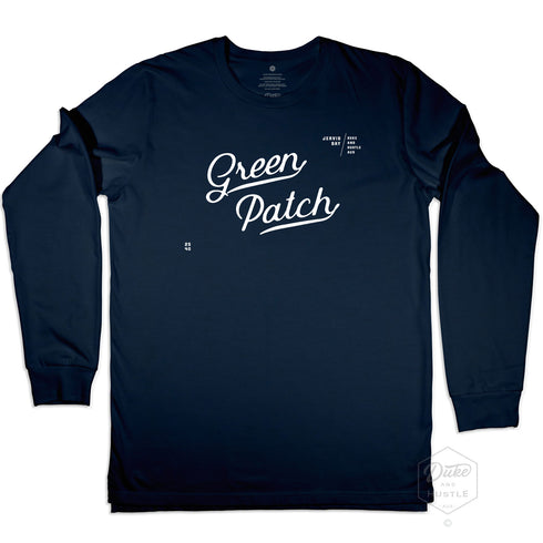 Green Patch Jervis Bay Design, Long Sleeve Tee, Navy, Front
